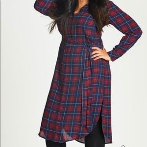 CITY CHIC-sz 16 Longline Plaid Print shirt